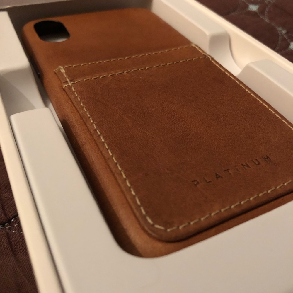 Platinum iPhone X leather card case